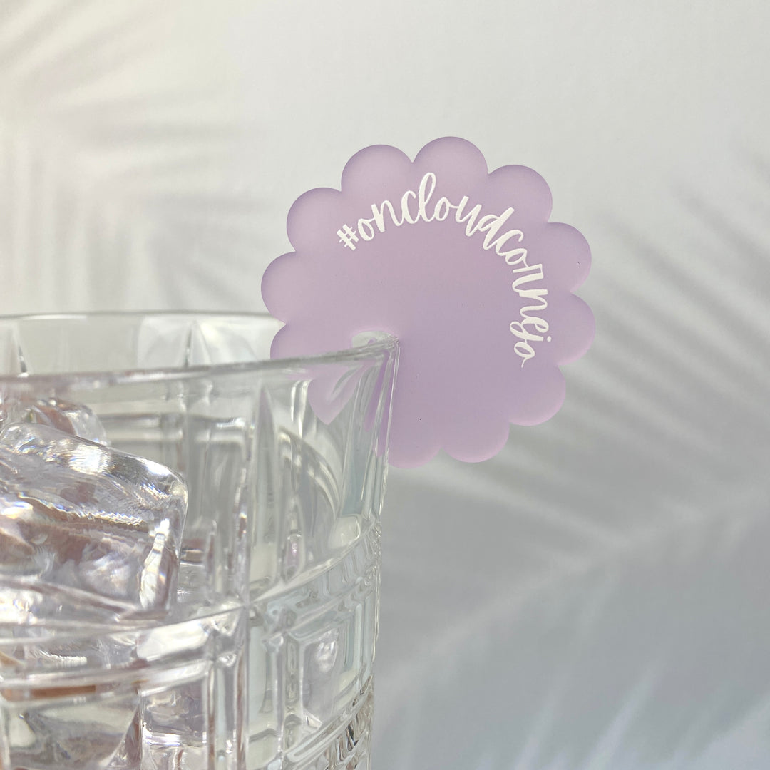 Floral Scalloped Drink Charms (customizable)