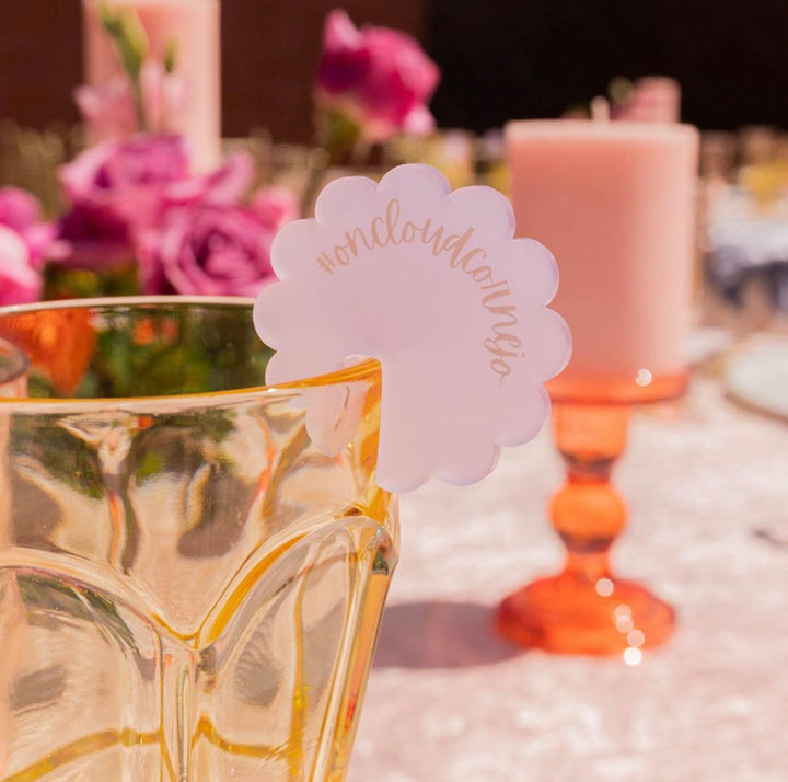 Floral Scalloped Drink Charms (customizable)
