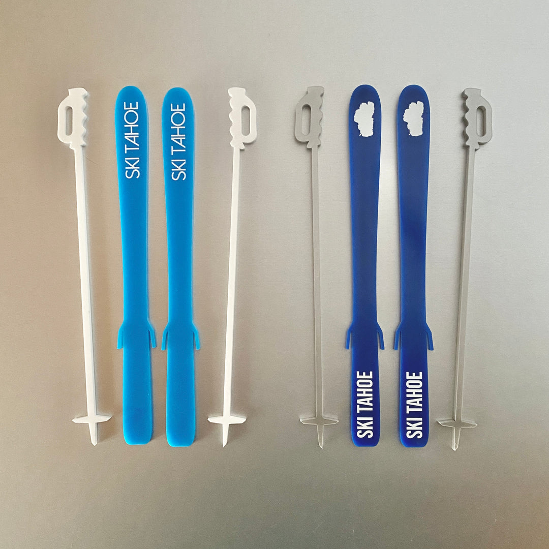 Aprés Ski Skis & Poles Stir Sticks (customizable)