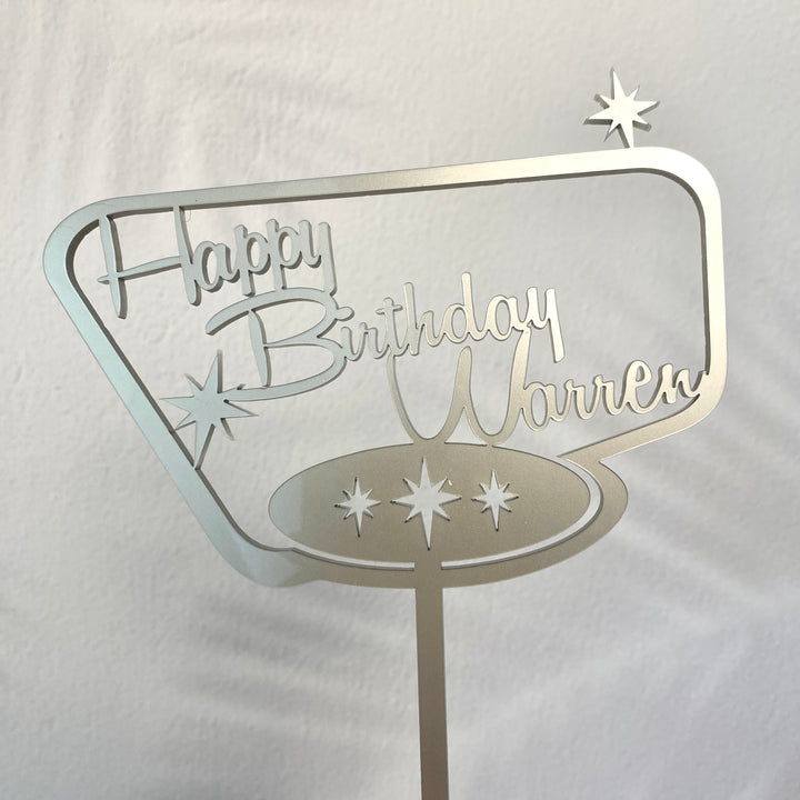 Mid Century Modern Birthday Cake Topper