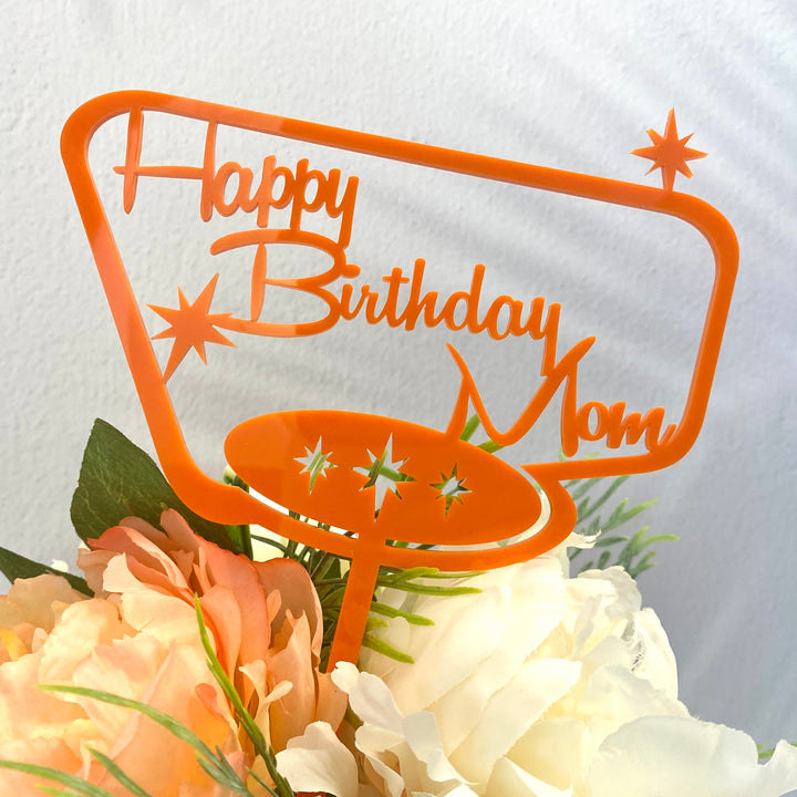Mid Century Modern Birthday Cake Topper