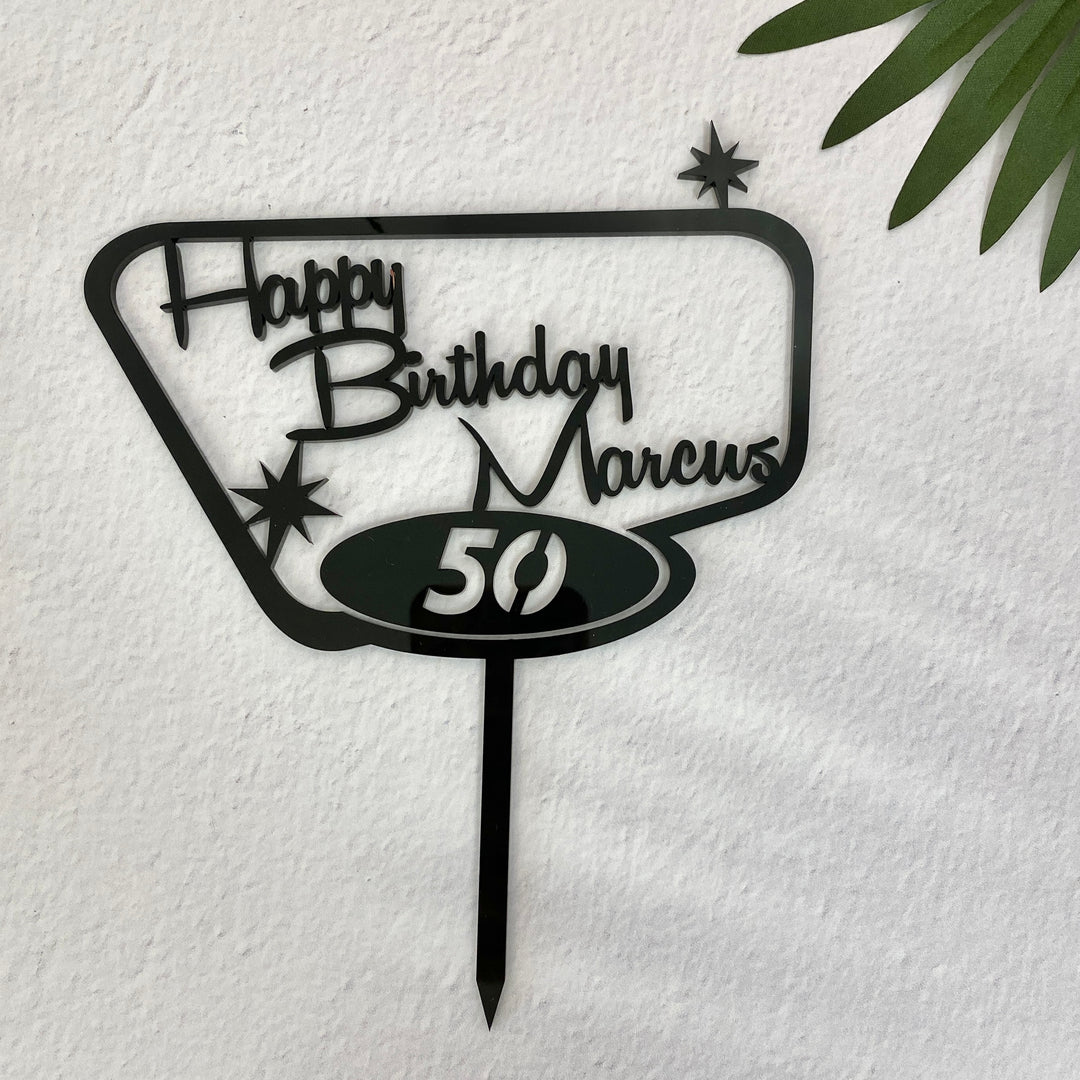 Mid Century Modern Birthday Cake Topper