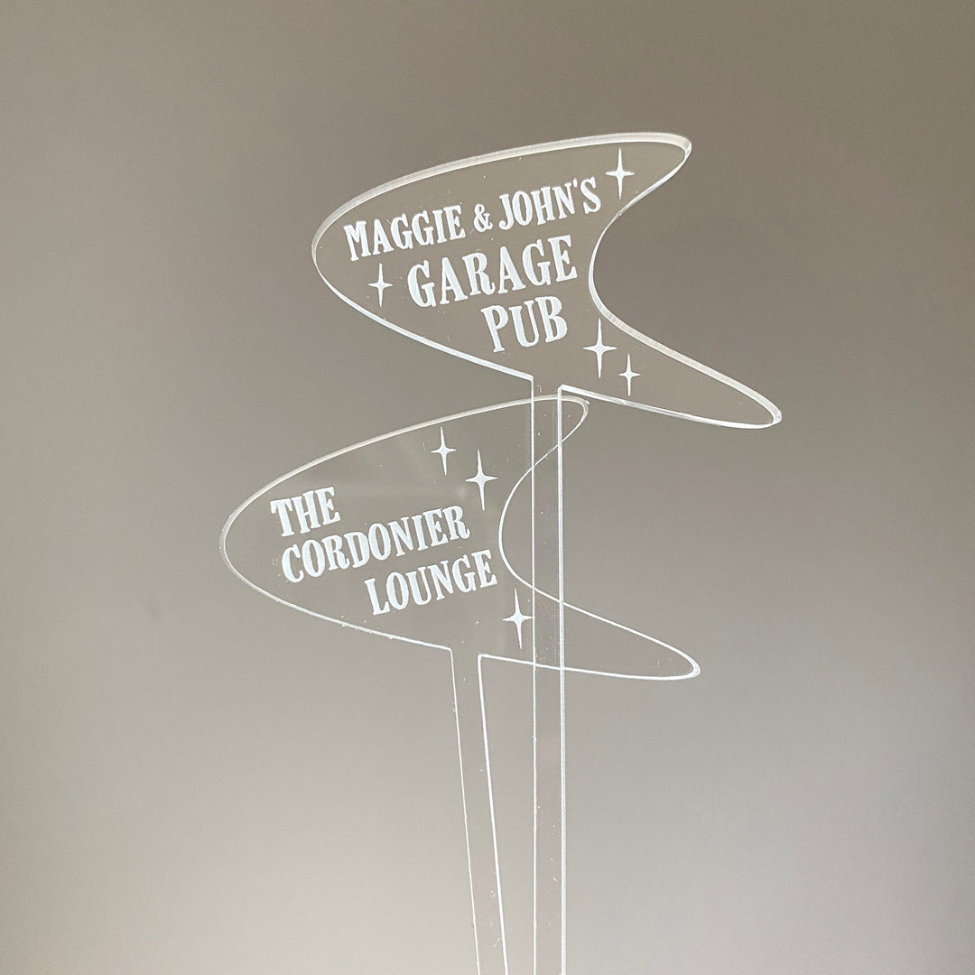 Custom Boomerang Text Stir Sticks