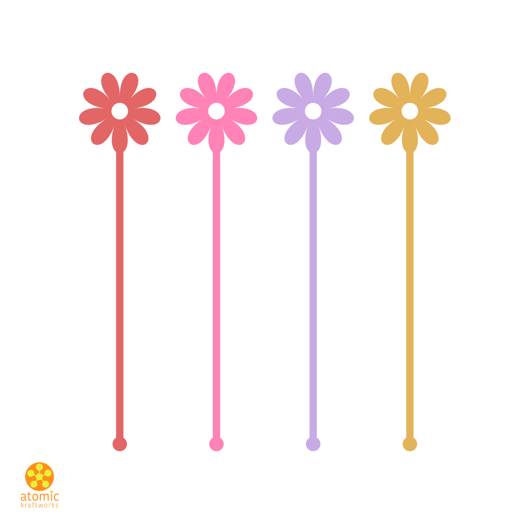 Floral Swizzles - Frosted