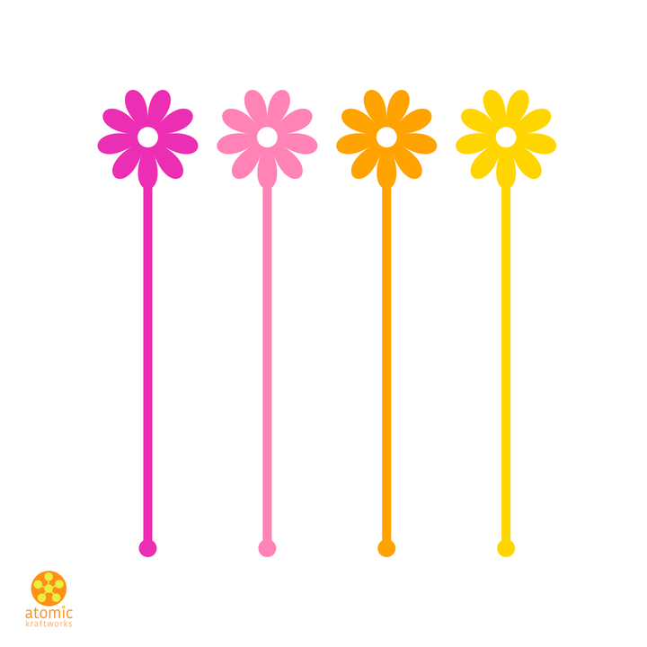 Floral Swizzles - Warm Colors