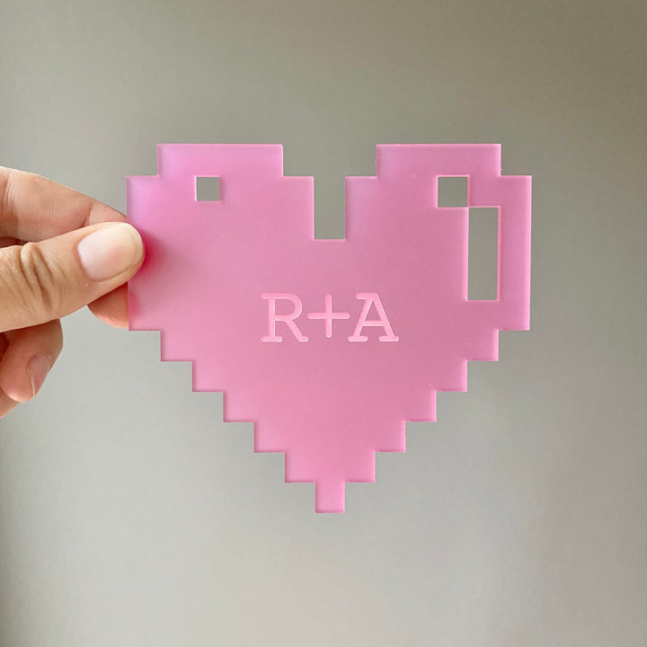 8-Bit Valentine's Name Bag Tags (customizable)