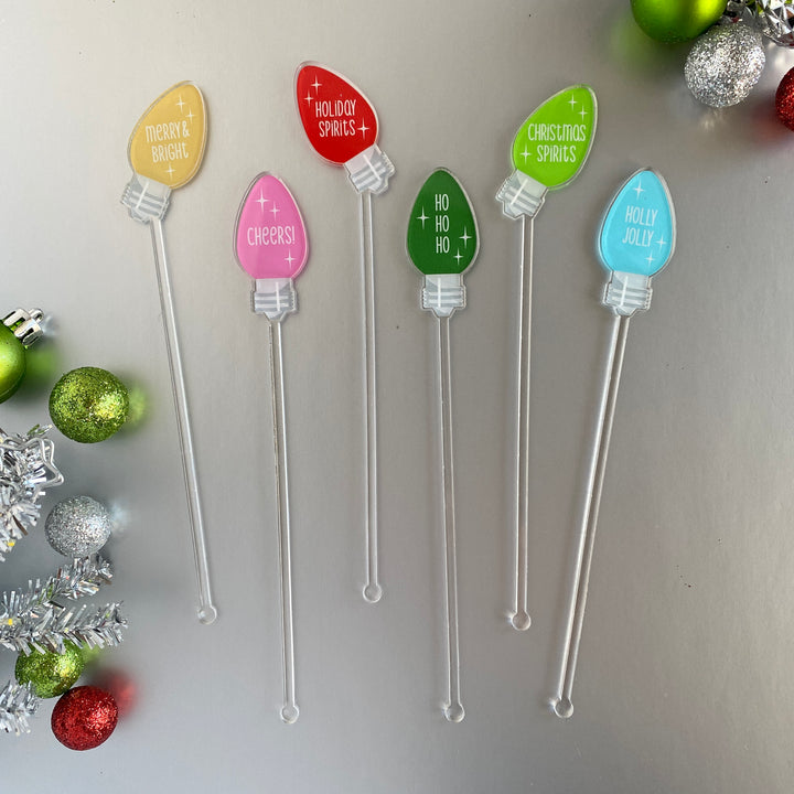 Vintage Christmas Lights Stir Sticks