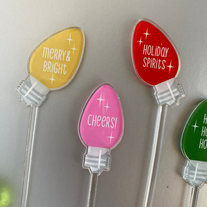 Vintage Christmas Lights Stir Sticks