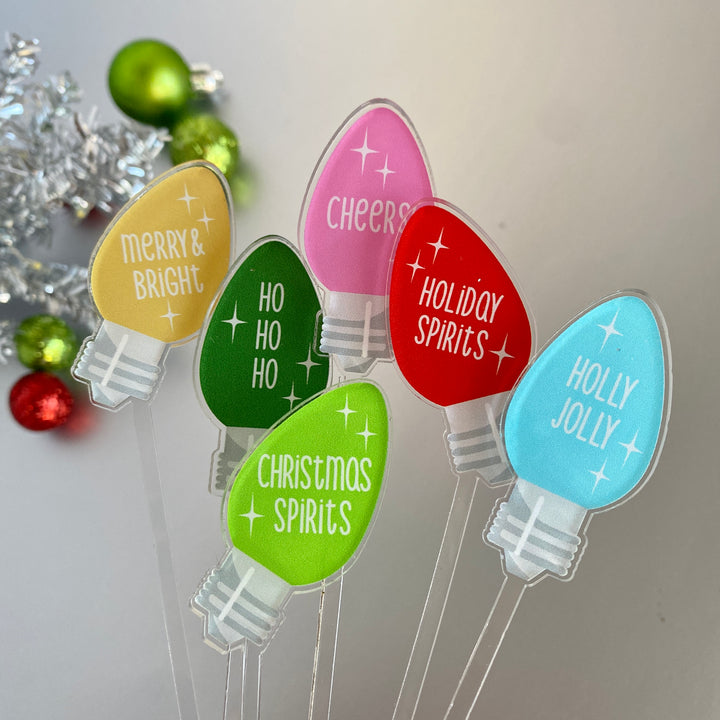 Vintage Christmas Lights Stir Sticks