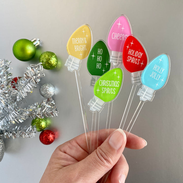 Vintage Christmas Lights Stir Sticks