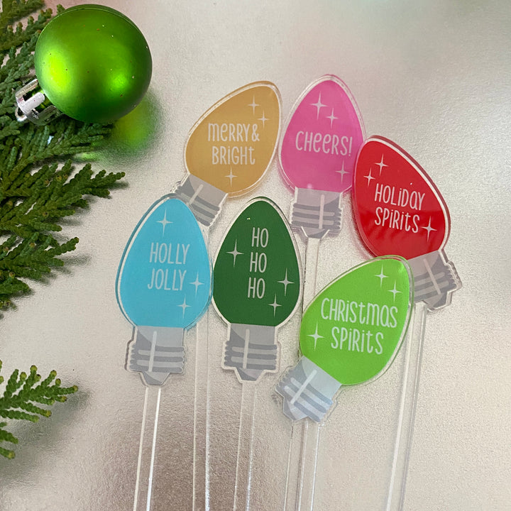 Vintage Christmas Lights Stir Sticks