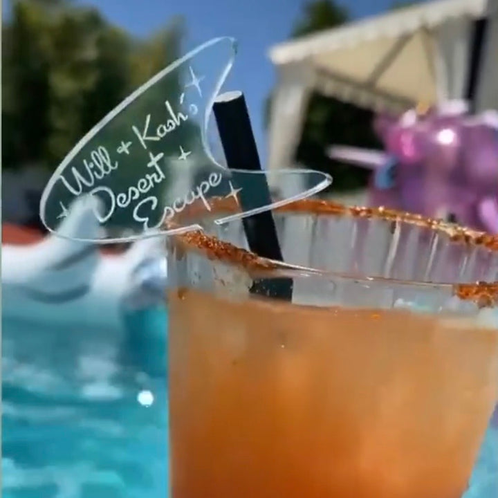 Custom Boomerang Text Stir Sticks