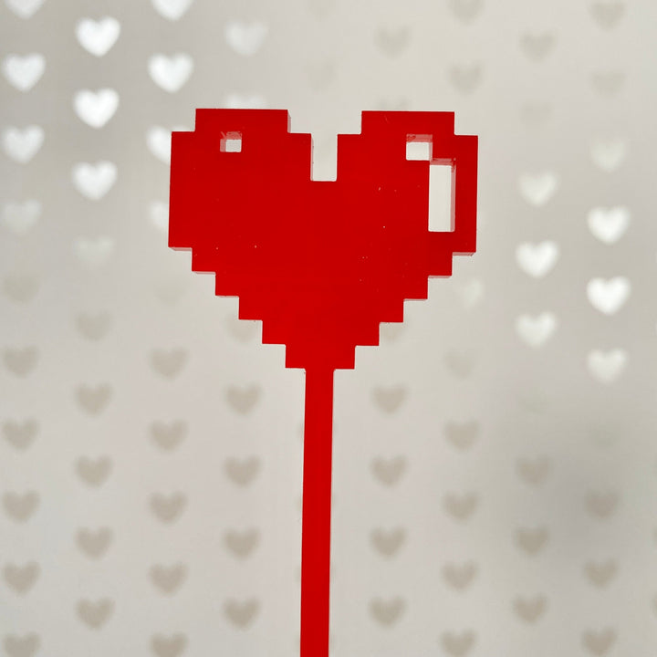 Digital 8-Bit Heart Stir Sticks