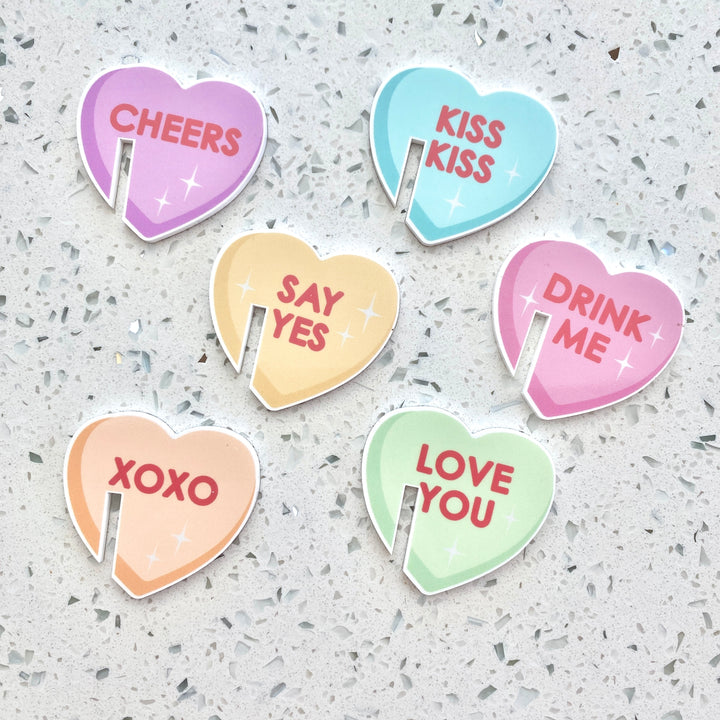 Conversation Hearts Drink Charms