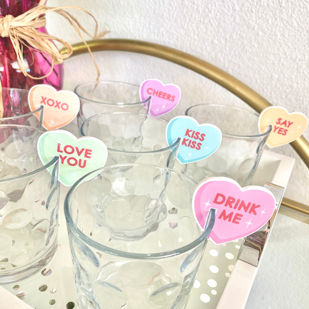 Conversation Hearts Drink Charms