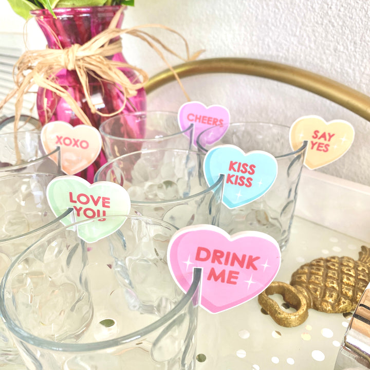 Conversation Hearts Drink Charms