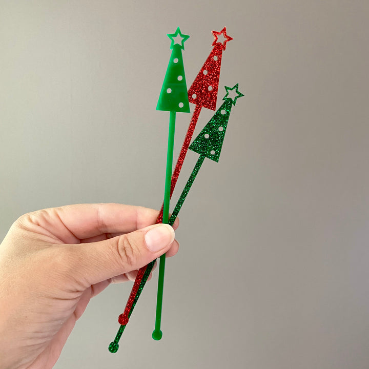 Mid Mod Christmas Tree Stir Sticks