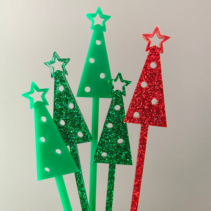 Mid Mod Christmas Tree Stir Sticks