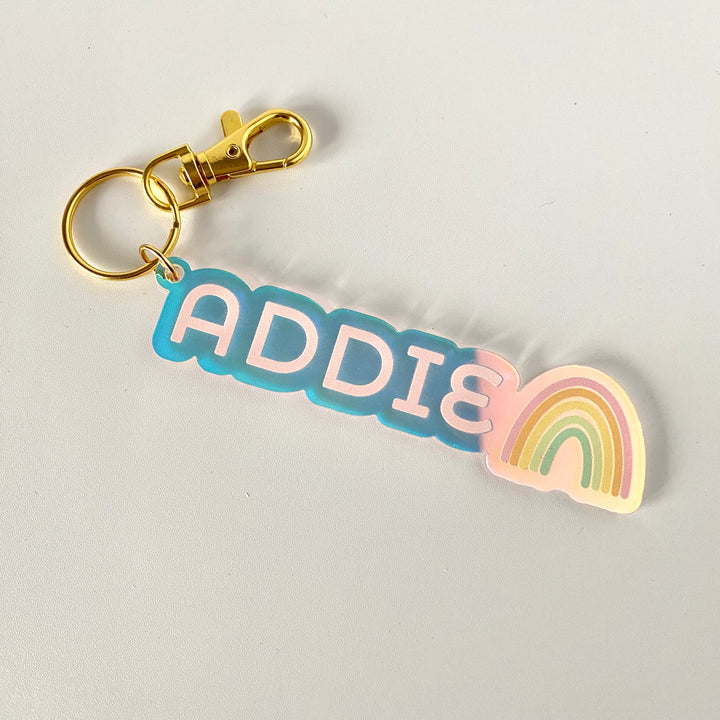 Iridescent Name Bag Tag or Keychain