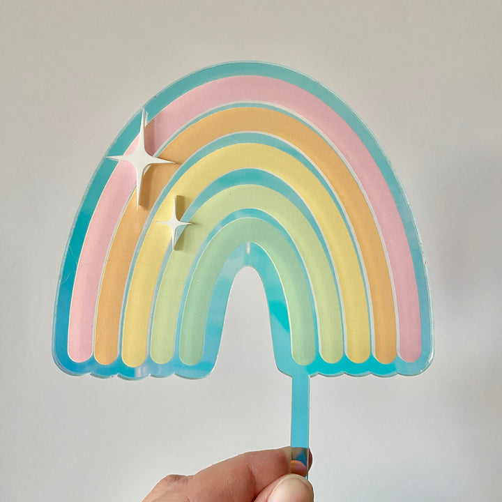 Iridescent Rainbow Cake Topper