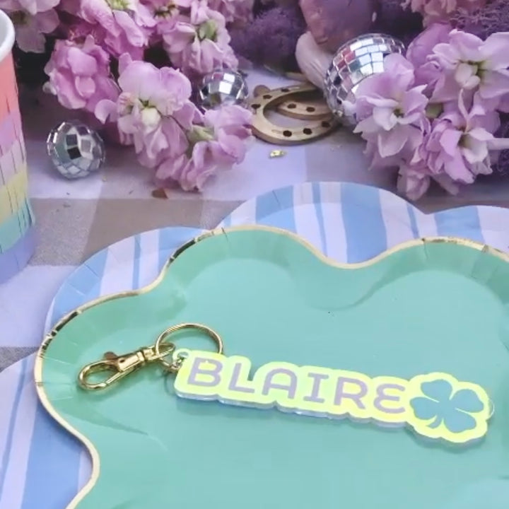 Iridescent Name Bag Tag or Keychain