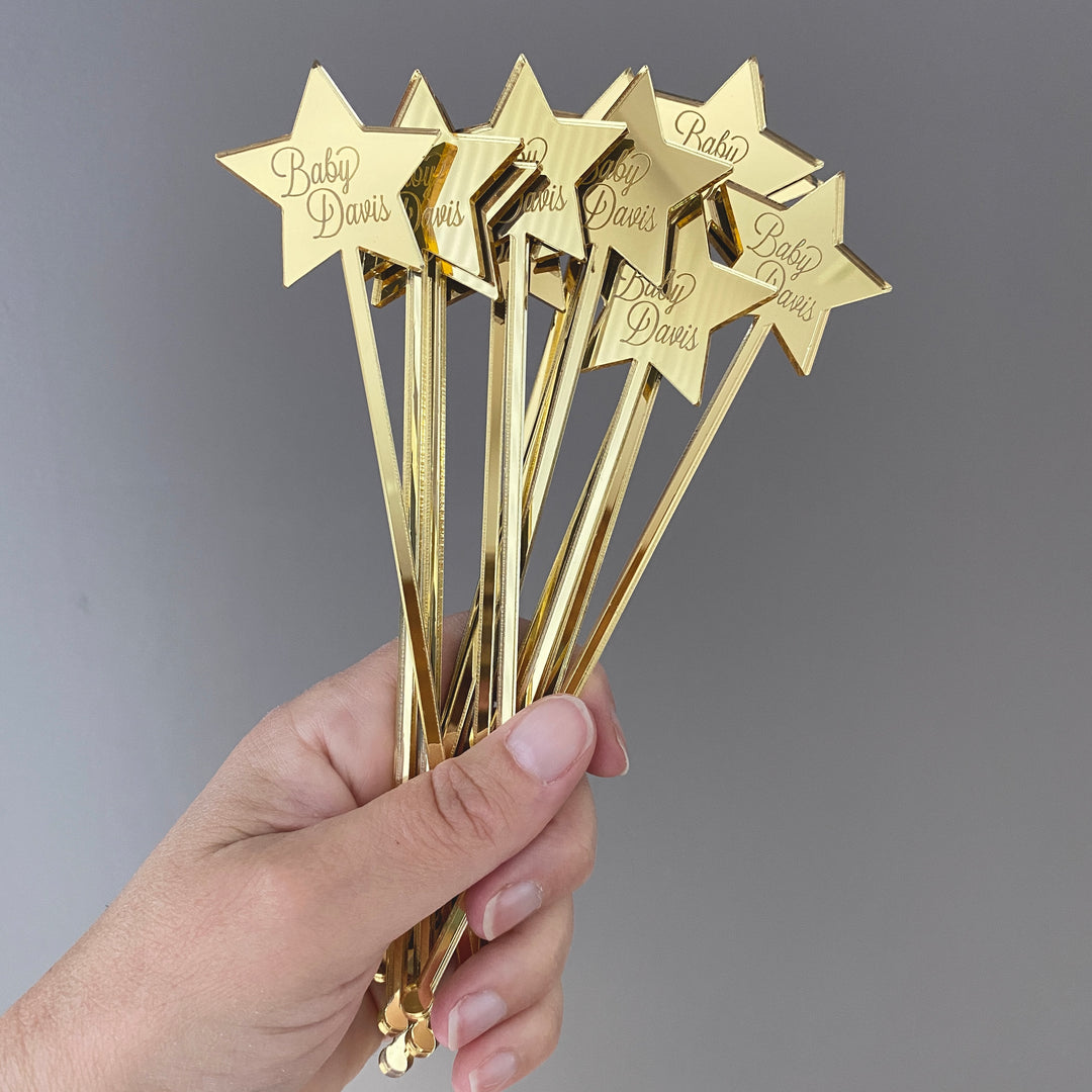 Custom Star Text Stir Sticks