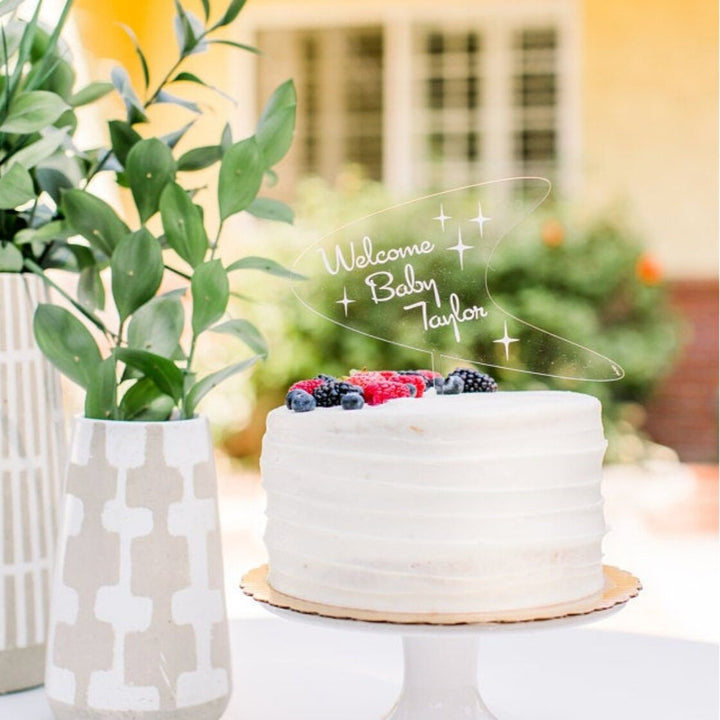 Engraved Boomerang Mid Mod Cake Topper