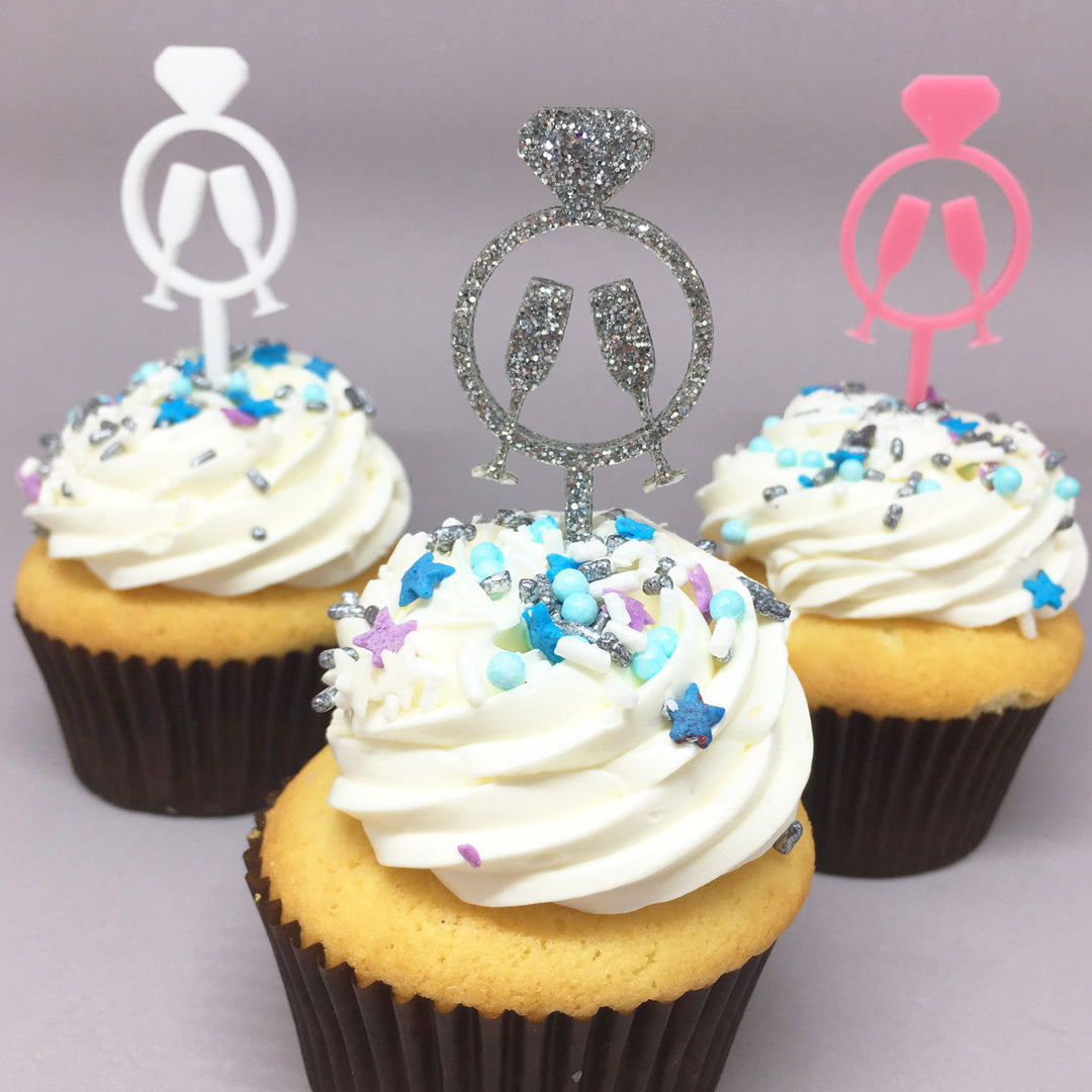 Wedding Ring Cupcake Toppers