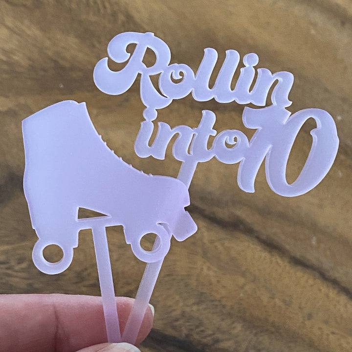 Custom Retro Groovy Text Cupcake Toppers