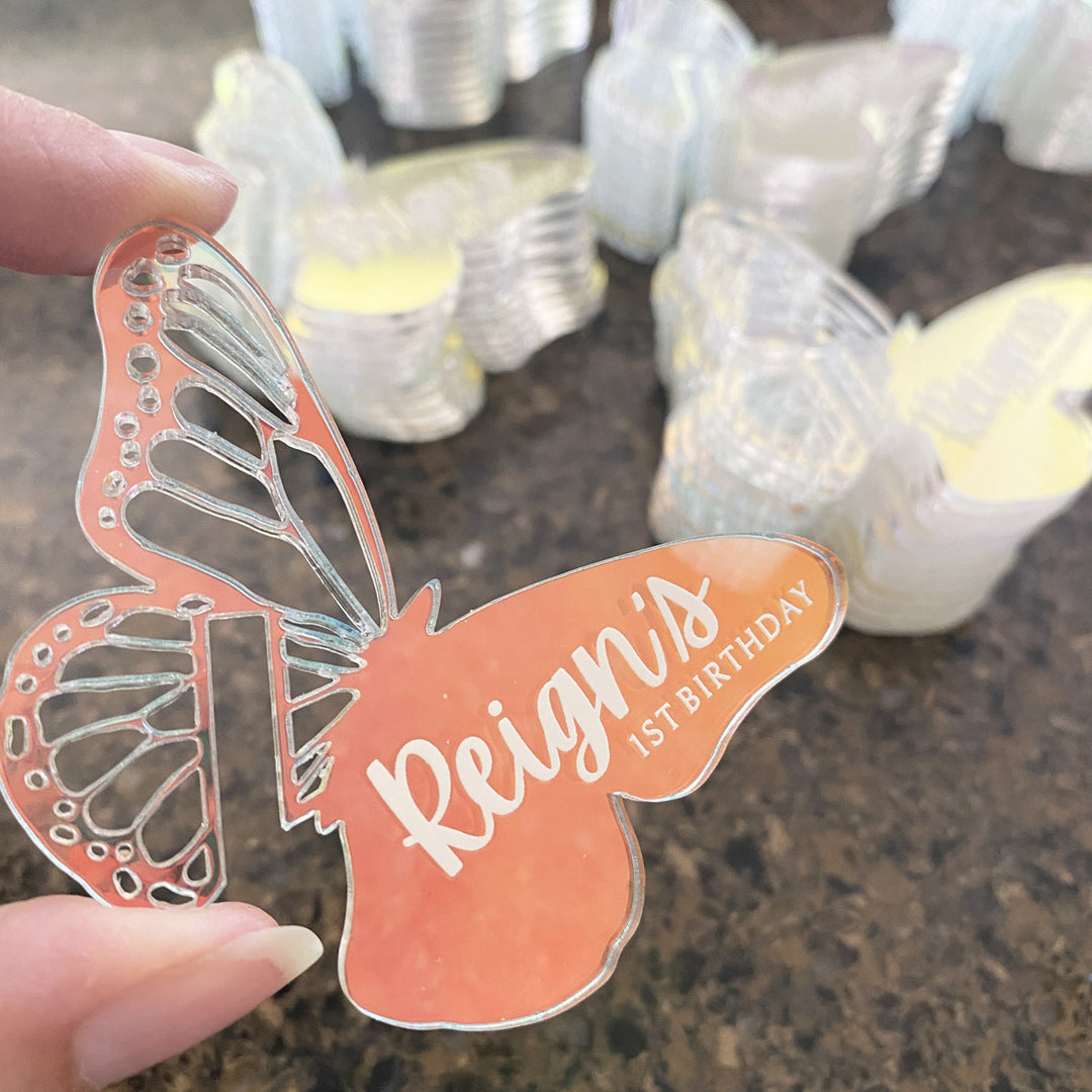 Custom Butterfly Drink Charms
