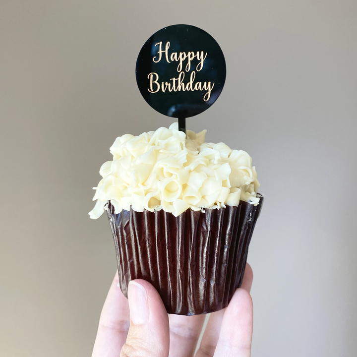 Engraved Custom Text Cupcake Toppers