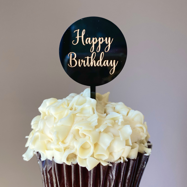 Engraved Custom Text Cupcake Toppers