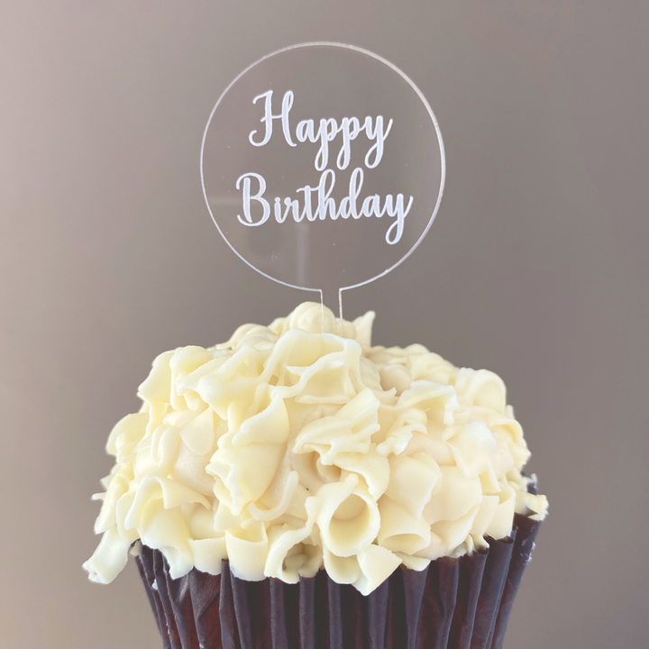 Engraved Custom Text Cupcake Toppers