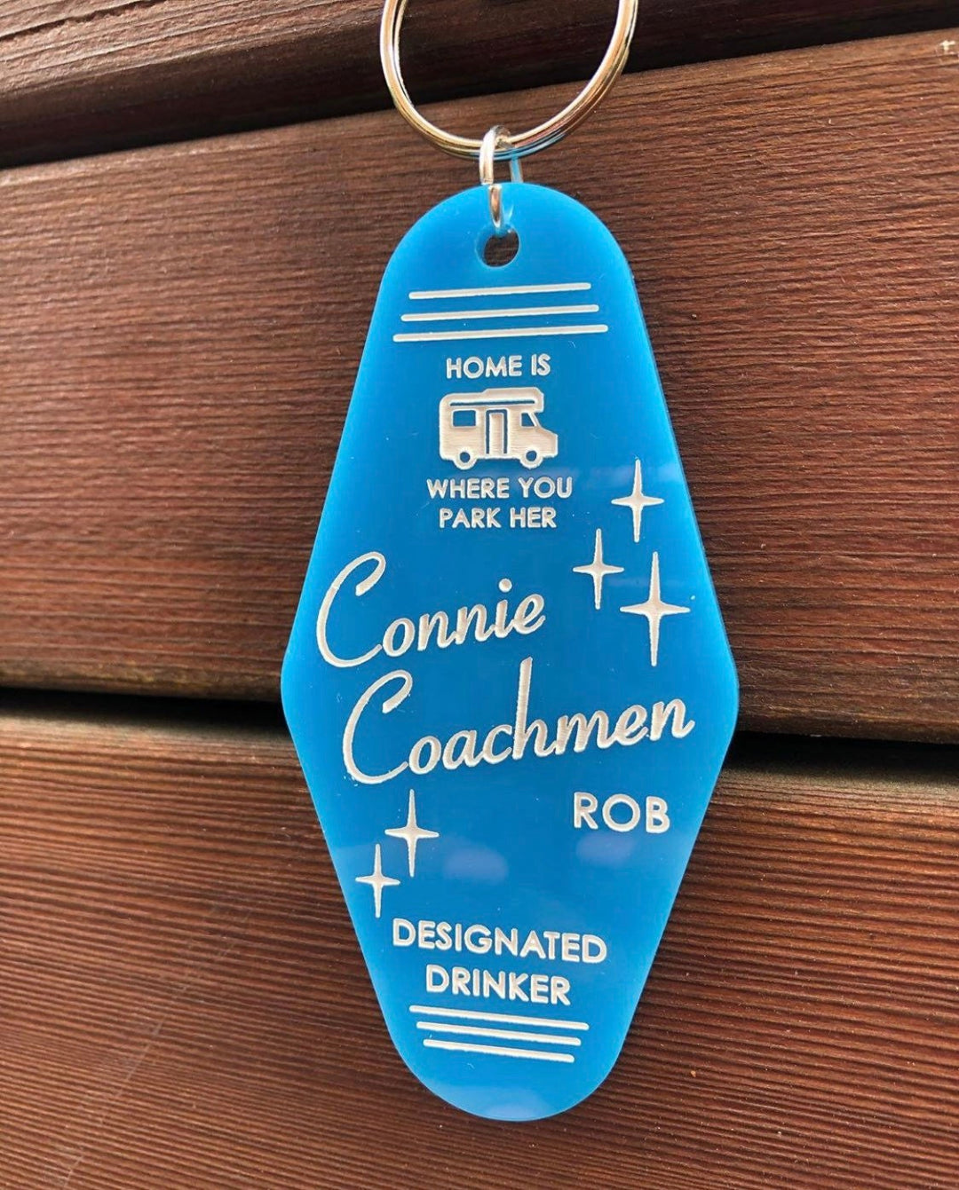 Camper Personalized Motel Keychain