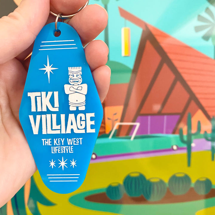 Tiki Personalized Motel Keychain