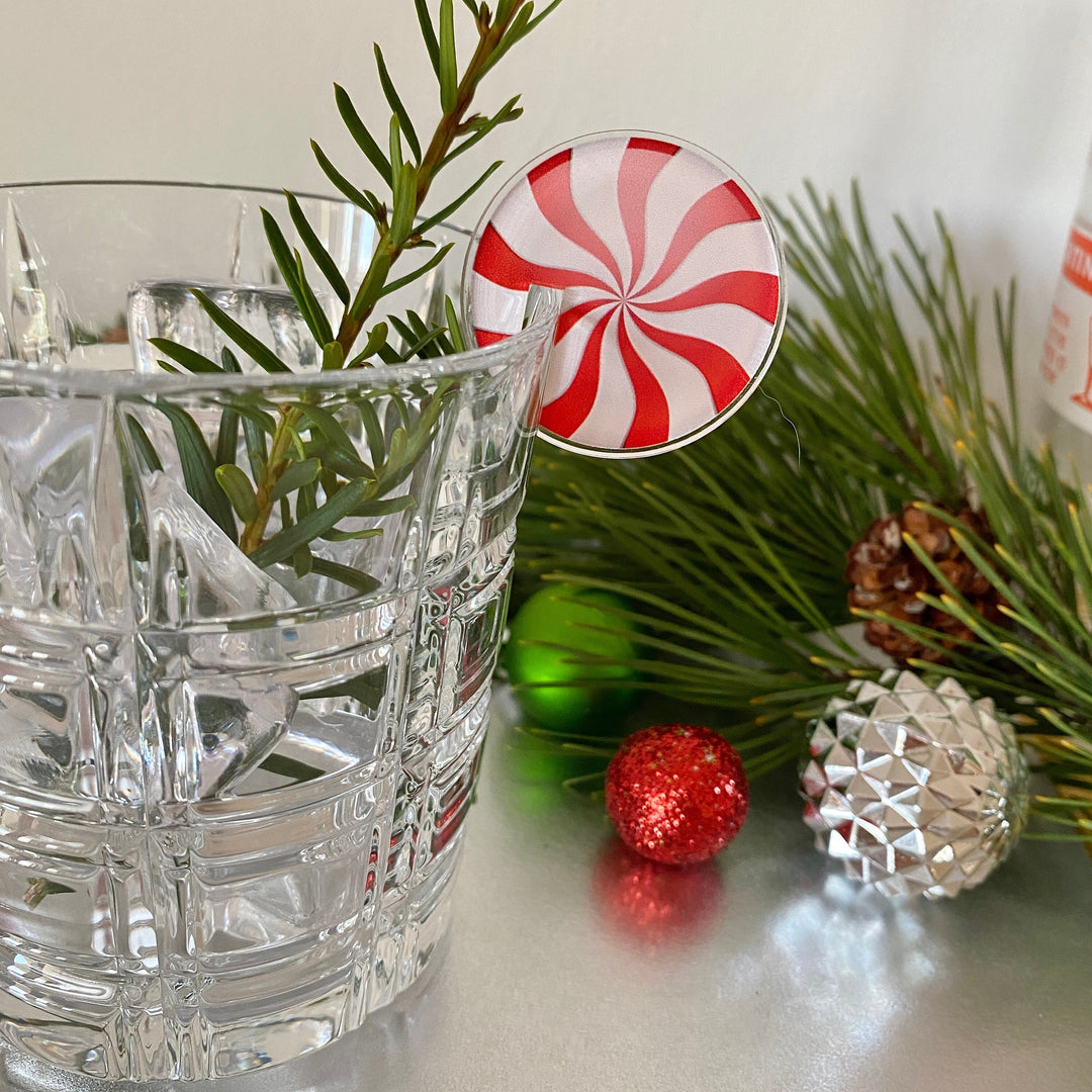 Christmas Peppermint Swirl Drink Charms