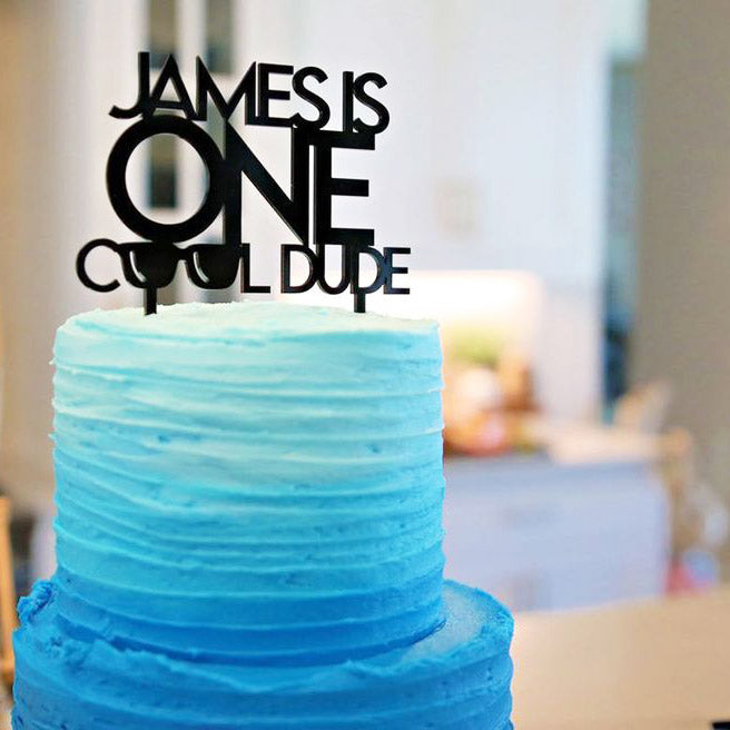 One Cool Dude Birthday Cake Topper