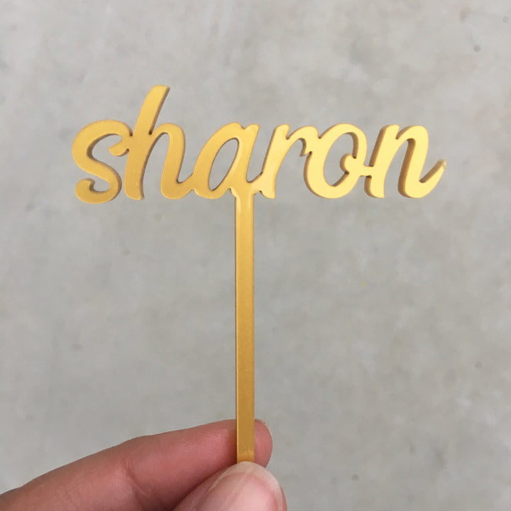 Script Text Cupcake Toppers
