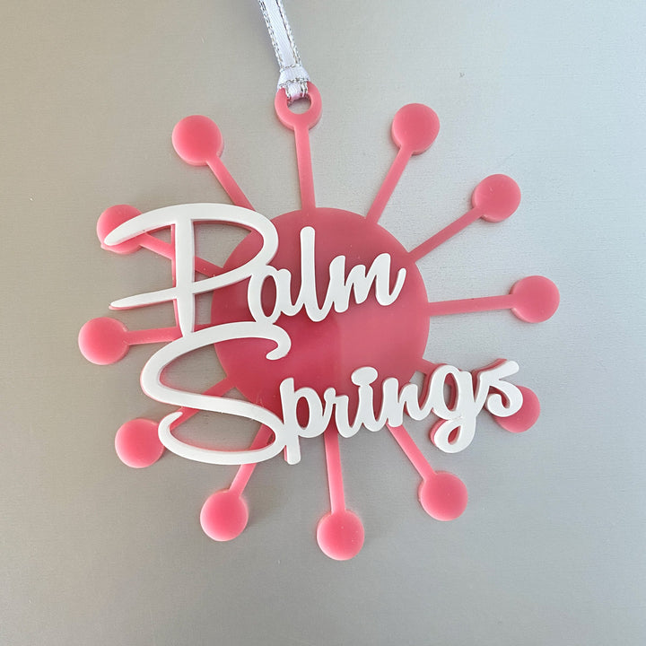 Sunburst Palm Springs Ornament or Magnet (customizable)