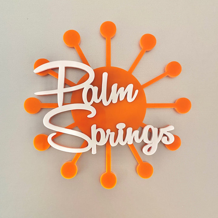 Sunburst Palm Springs Ornament (customizable)