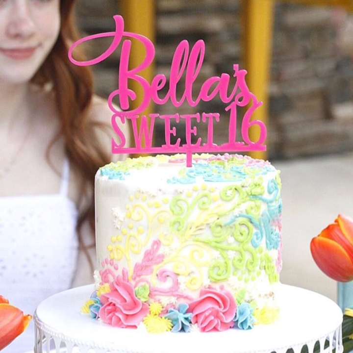 Sweet 16 Birthday Cake Topper